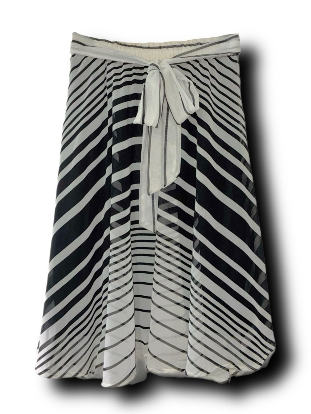 NWT Flint and Moss Floaty Chiffon Striped Midi Skirt